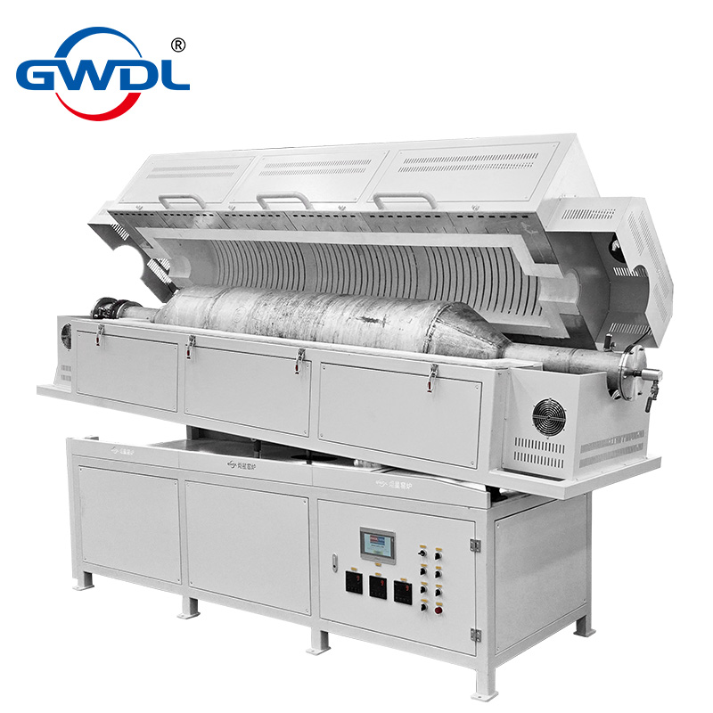 Inclined rotating tubular furnace rotary kiln stainless steel furnace tube